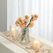 Clear Glass Vase for Flower, Glass Flower Vase, Flower Vase for Bouquet, Modern Glass Vase, Ribbed Glass Vase for Living Room, Bedroom, Dining Table, Office, Wedding, Centerpieces, 8 Inches
